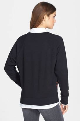 Halogen Dolman Sleeve Sequin & Jewel Embellished Sweatshirt