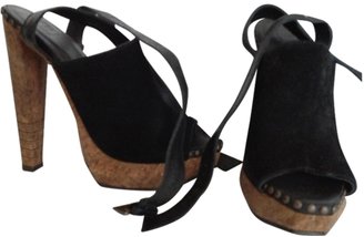 Herve Leger Black Cloth Sandals