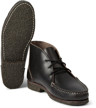 Quoddy Wabanaki Crepe-Sole Grained-Leather Chukka Boots
