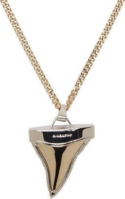 Givenchy Silver Medium Shark Tooth Pendant Necklace