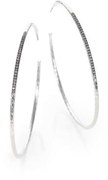 Ippolita Stella Diamond & Sterling Silver #5 Hoop Earrings/2.75