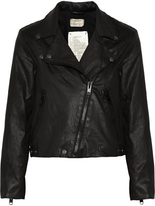 Current/Elliott The Soho coated cotton-blend biker jacket