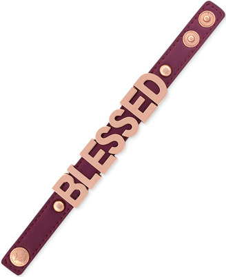BCBGeneration Rose Gold-Tone Blessed Burgundy Affirmation Bracelet