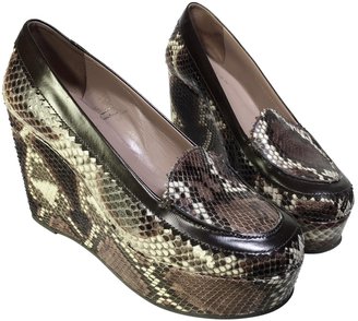 Carven Python print Exotic leathers Flats