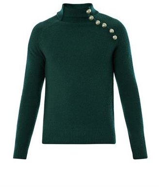 Balmain Buttoned shoulder wool-blend sweater