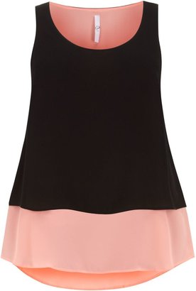 Evans Black and pink layer top