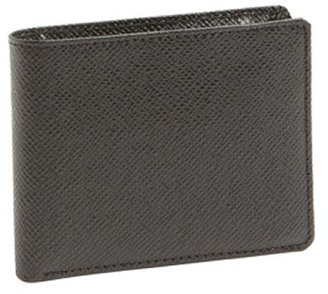 Joseph Abboud black caviar leather passcase wallet