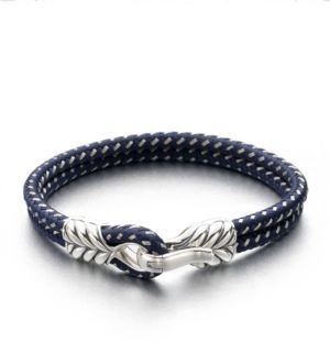 David Yurman 2-Row Braided Silver Bracelet