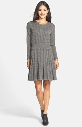 Eliza J Cable Knit Sweater Dress