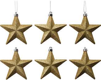 Pack of 6 Gold Stars Decorations