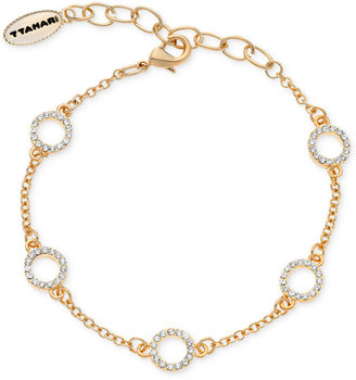 T Tahari 14k Gold-Plated Crystal Circle Station Bracelet