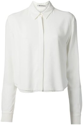 Alexander Wang T By crepe cropped shirt