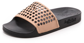 Loeffler Randall Cat Perforated Slide Sandals