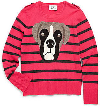 Autumn Cashmere Girl's Wool/Cashmere Striped Boxer Sweater