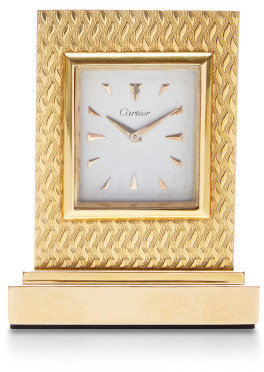 Cartier peter Byworth Vintage Gold Desk Clock Gold