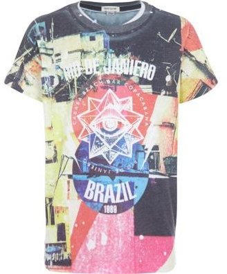 River Island Boys Brazil mixed print t-shirt