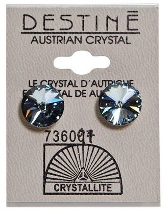 Crystallite Destine Austrian Dark Moss Green Rivoli Earrings
