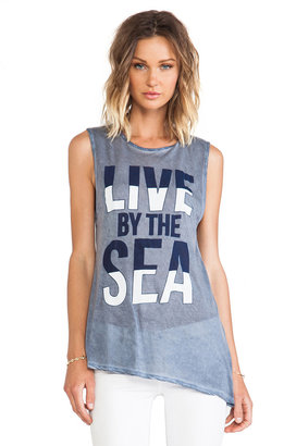 291 Live by the Sea" Asymmetrical Muscle Tee
