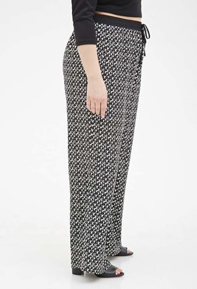Forever 21 FOREVER 21+ Plus Size Abstract Print Palazzo Pants