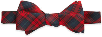 Neiman Marcus Tartan Plaid Bow Tie, Red