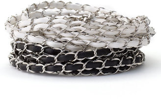 Cara Accessories Leather & Chain Wrap Bracelet