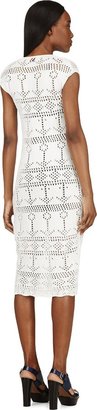 Thom Browne Ivory Open Knit Anchor Dress