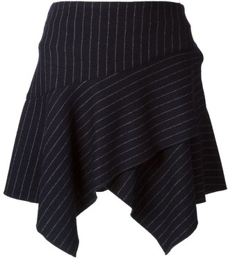 Vanessa Bruno pinstripe pattern layered asymmetric mini skirt