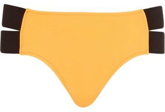 River Island Orange and black split side bikini bottoms