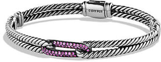 David Yurman Petite Pave Labyrinth Single-Loop Bracelet with Pink Sapphires