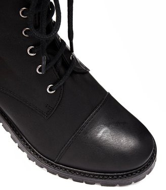 Gardenia Leather Military Lace Up Boots