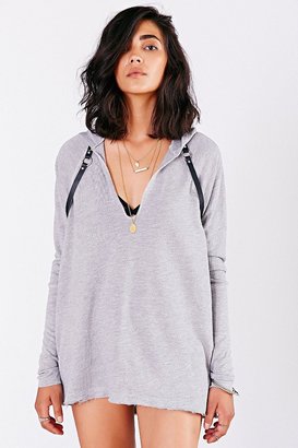 Urban Outfitters Project Social T Ribbed-Sleeve Hoodie Sweater