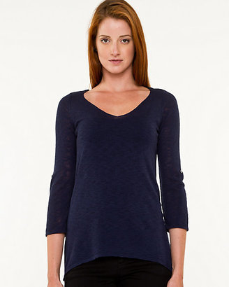 Le Château Slub Knit V-Neck Relaxed Fit Sweater