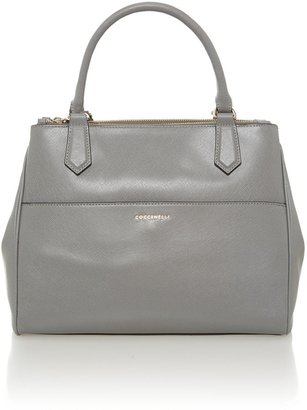 Coccinelle Grey double zip tote bag