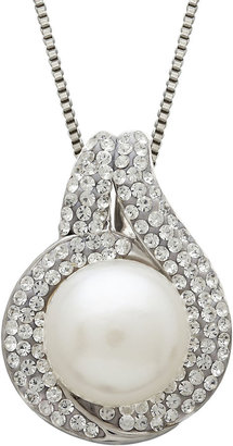JCPenney FINE JEWELRY Cultured Freshwater Pearl & Crystal Pendant Necklace
