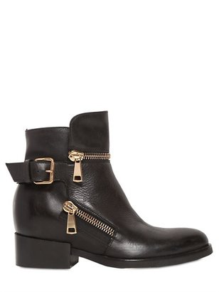Strategia 80mm Zipped Calf Leather Ankle Boots