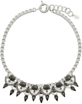 Elizabeth Cole Silver-tone, crystal and pyrite necklace