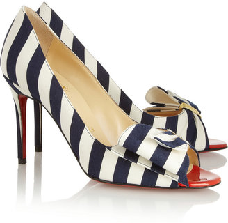 Christian Louboutin Just Soon 85 striped canvas pumps