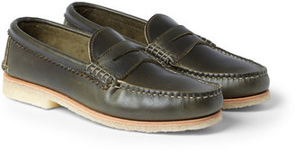 Quoddy Crepe-Sole Leather Penny Loafers
