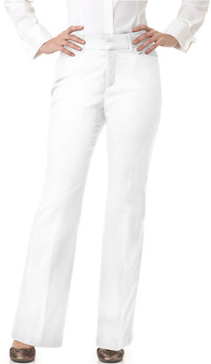 JM Collection Petite Twill Straight-Leg Trousers