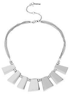Kenneth Cole Silvertone Geometric Frontal Necklace