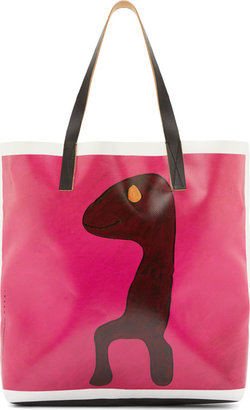 Marni Pink PVC Bright Favaro Tote Bag