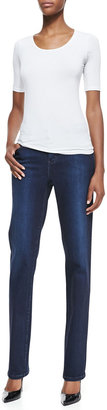 Christopher Blue Madison Straight-Leg Luxe Denim Jeans, Draper