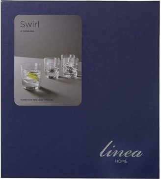 Linea Swirl tumbler lead crystal glasses, box of 4