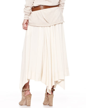 Donna Karan Jersey Handkerchief Skirt, Parchment