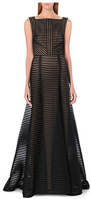 Elie Saab Sheer stripe long-length gown