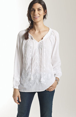 J. Jill Embroidered peasant blouse