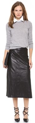 Alice + Olivia Kailey Leather Midi Skirt