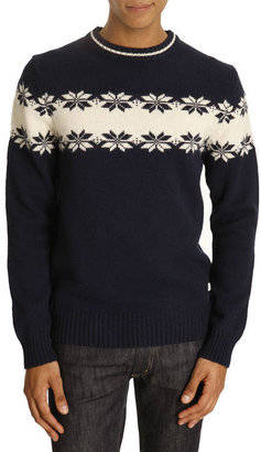 Gant Xmas blue snowflake-effect sweater