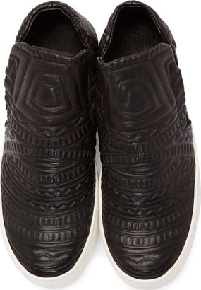 Cinzia Araia CA by Black Leather Tribal Platform Sneakers
