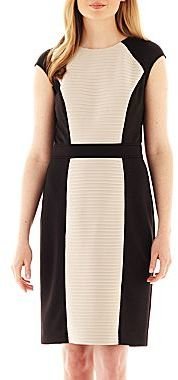 JCPenney London Style Collection Cap-Sleeve Colorblock Sheath Dress